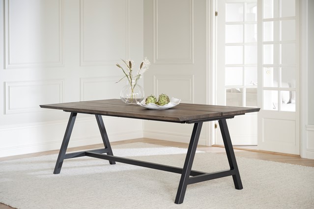 Table à manger 'Carradale' 220x100cm - Marron/A-pied