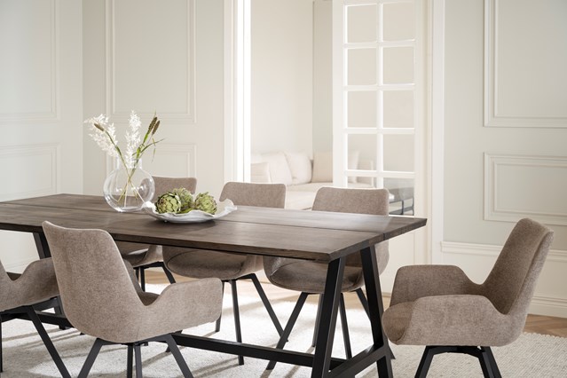 Table à manger 'Carradale' 220x100cm - Marron/A-pied