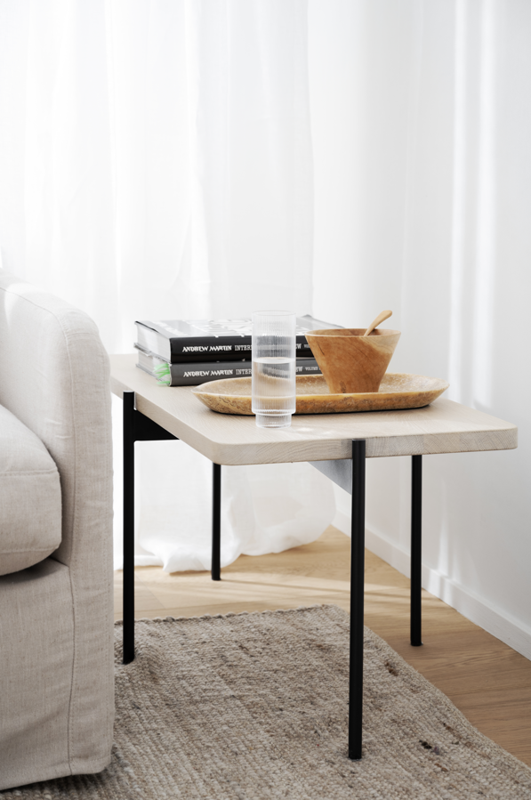 Table basse 'Shelton' 95x50cm - Chêne blanc pigmenté