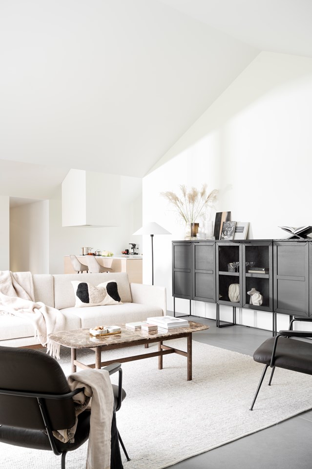 Table basse 'Hammond' 135x62cm - Brun/Marbre