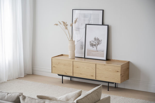 Meuble TV 'Brewerton' - Chêne/Noir