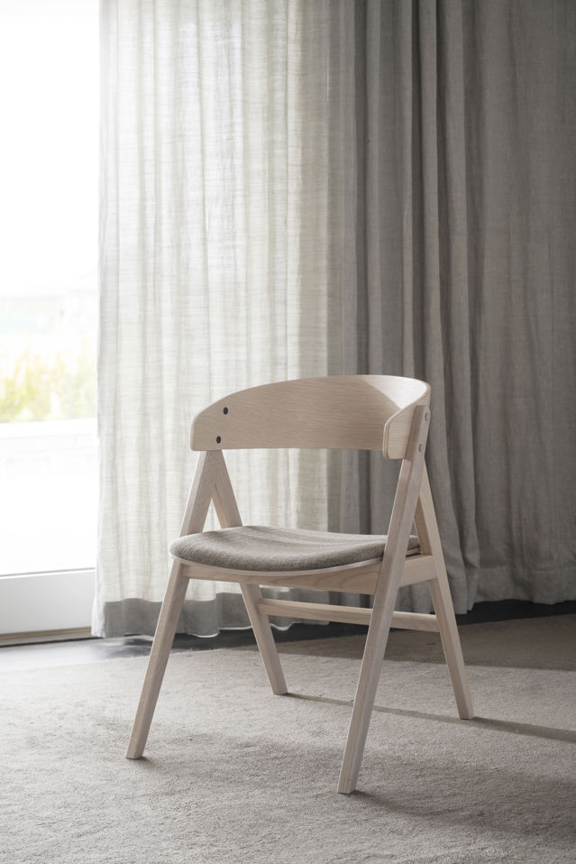 Fauteuil 'Waterton' - Blanc pigmenté/Brun