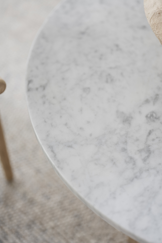 Table basse 'Brooksville' Ronde 90cm - Blanc/Brun