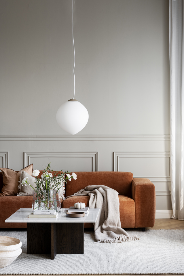 Table basse 'Brooksville' 90x90cm - Blanc/Brun