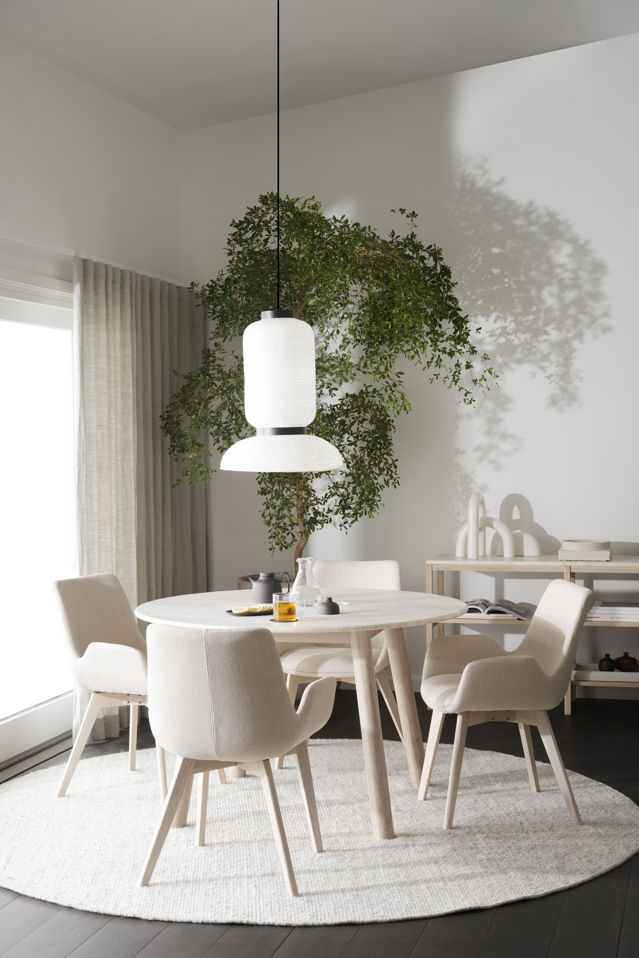 Table à manger 'Taransay' Ronde 125cm - Beige/Blanc pigmenté