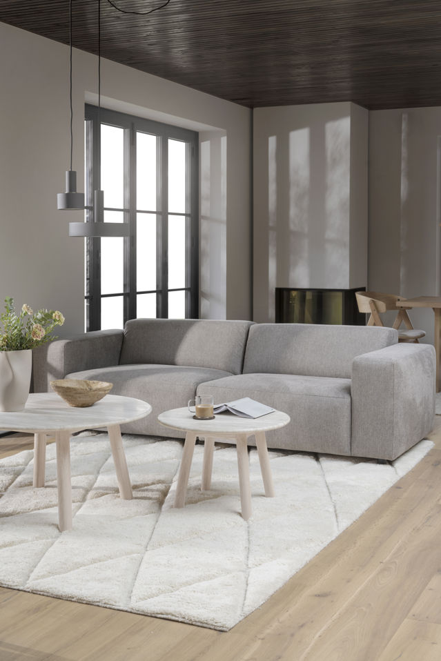 Table basse 'Taransay' Ronde 90cm - Beige/Pigmenté blanc