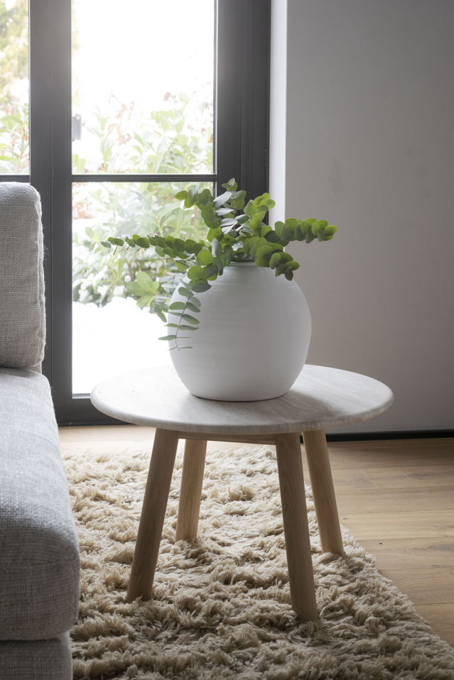 Table basse 'Taransay' Ronde 60cm - Beige/Pigmenté blanc