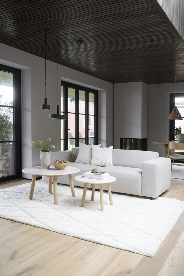 Table basse 'Taransay' Ronde 60cm - Beige/Pigmenté blanc