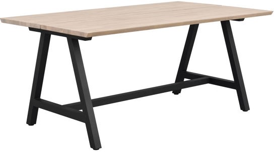 Table à manger 'Carradale' 170x100cm - Pigmenté blanc/Pieds en A