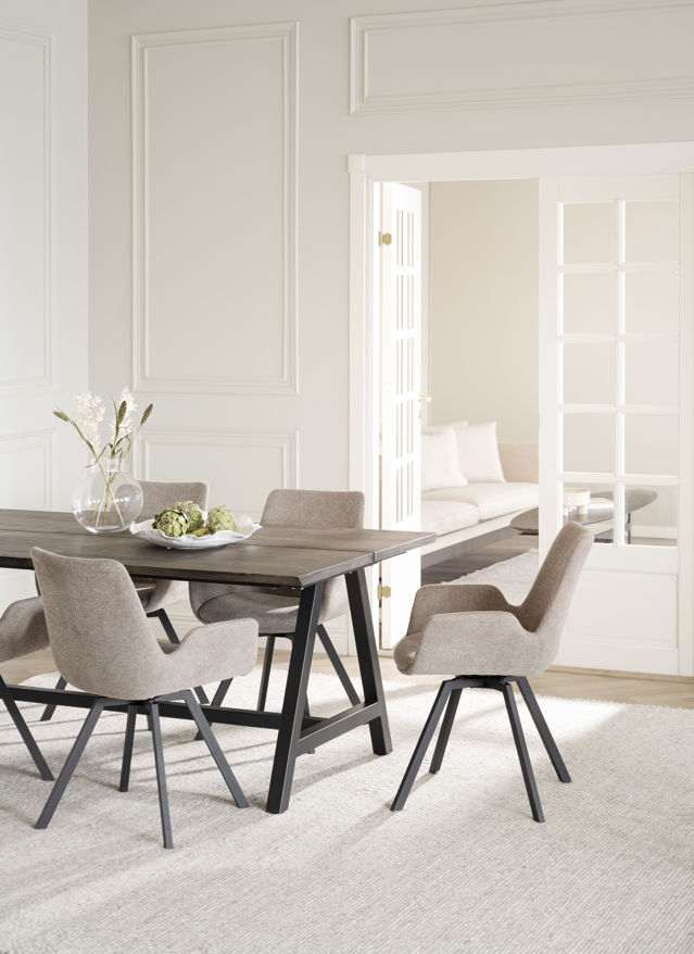 Table à manger 'Carradale' 170x100cm - Marron/Pieds en A