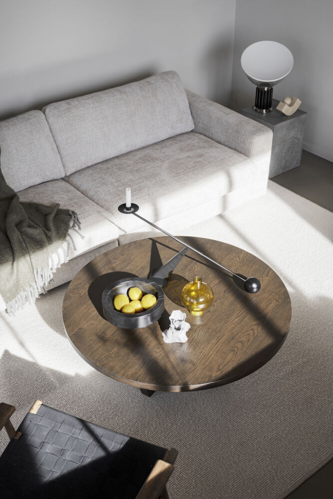 Table basse 'Boxford' Ronde 110cm - Chêne foncé