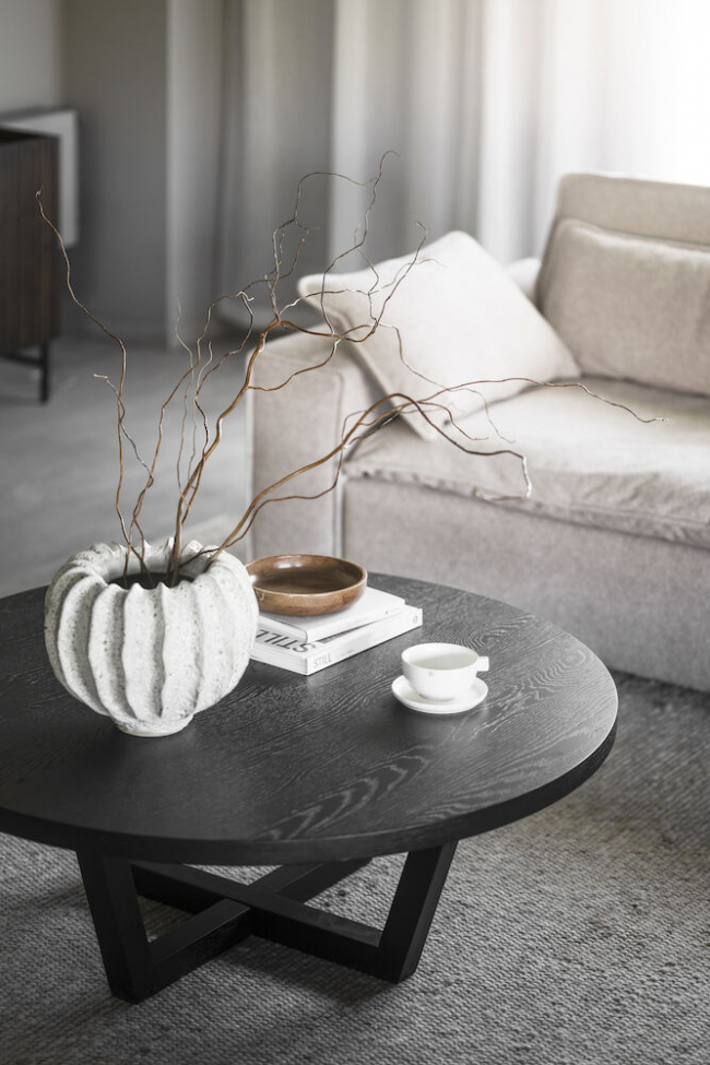 Table basse 'Boxford' Ronde 110cm - Chêne noir