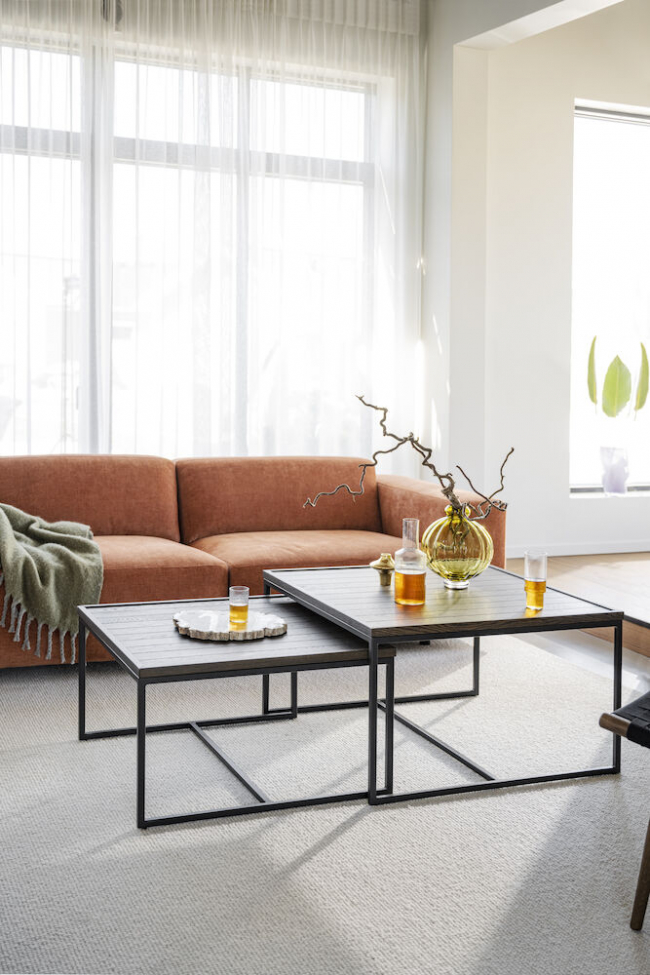 Table basse 'Deerfield' 70x70cm - Chêne foncé