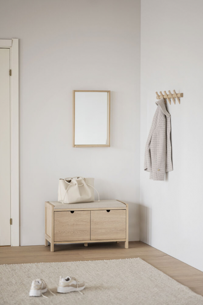 Banc d'entrée 'Hillmond' 80cm - Chêne clair