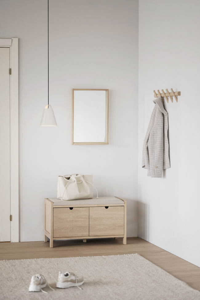 Porte-manteau 'Hillmond' 65cm - Chêne clair