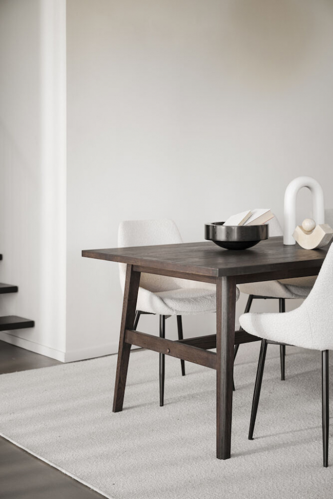 Table à manger 'Plainfield' 220x100cm - Chêne foncé