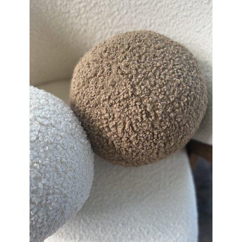 Coussin décoratif 'Elsie' 25cm - Beige/Brun