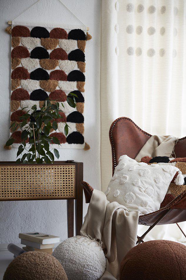 Rideau 'Pom' 140x280 - Blanc cassé