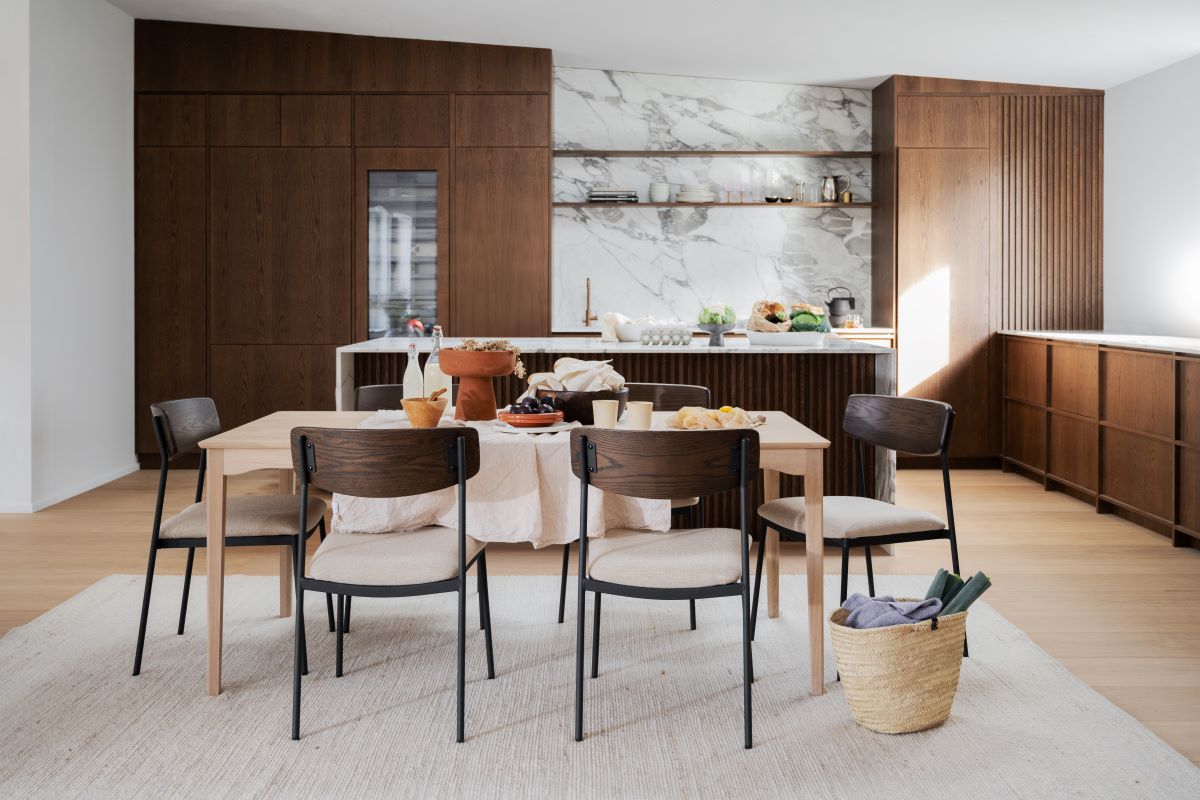 Table à manger 'Markham' 180cm - Pigmenté blanc