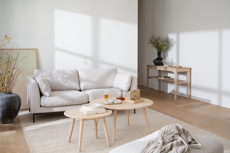 Table d'appoint 'Markham' 140cm - Pigmenté blanc