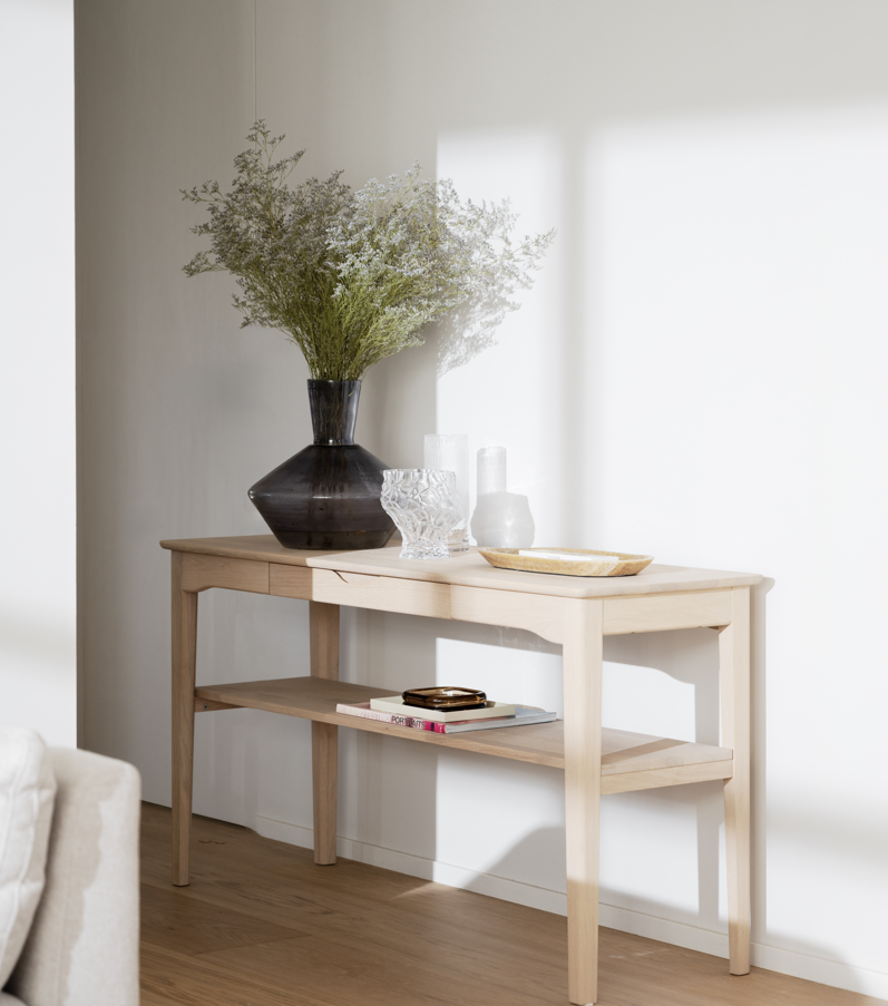 Table d'appoint 'Markham' 140cm - Pigmenté blanc