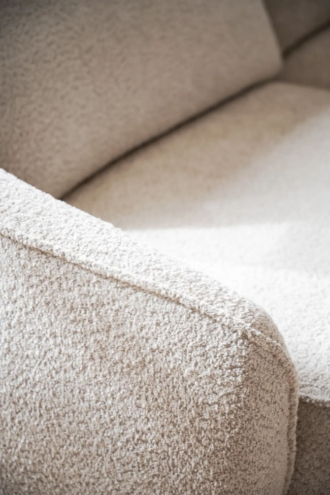 Canap&eacute; 3 places 'Norris' avec m&eacute;ridienne gauche - Beige clair