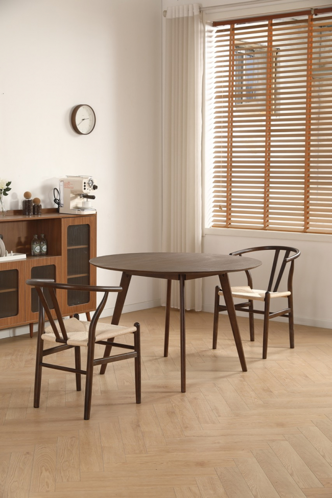 Table à manger 'Luma ' Ronde 115 cm - Noyer