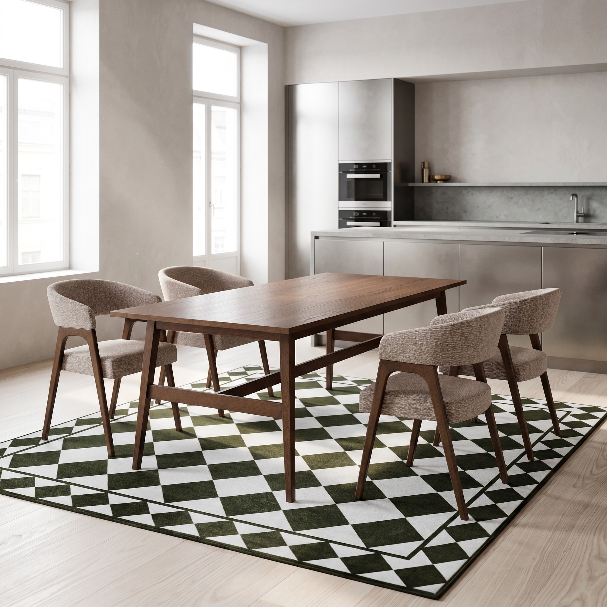 Table à manger 'Alfors' 210x100cm - Noyer