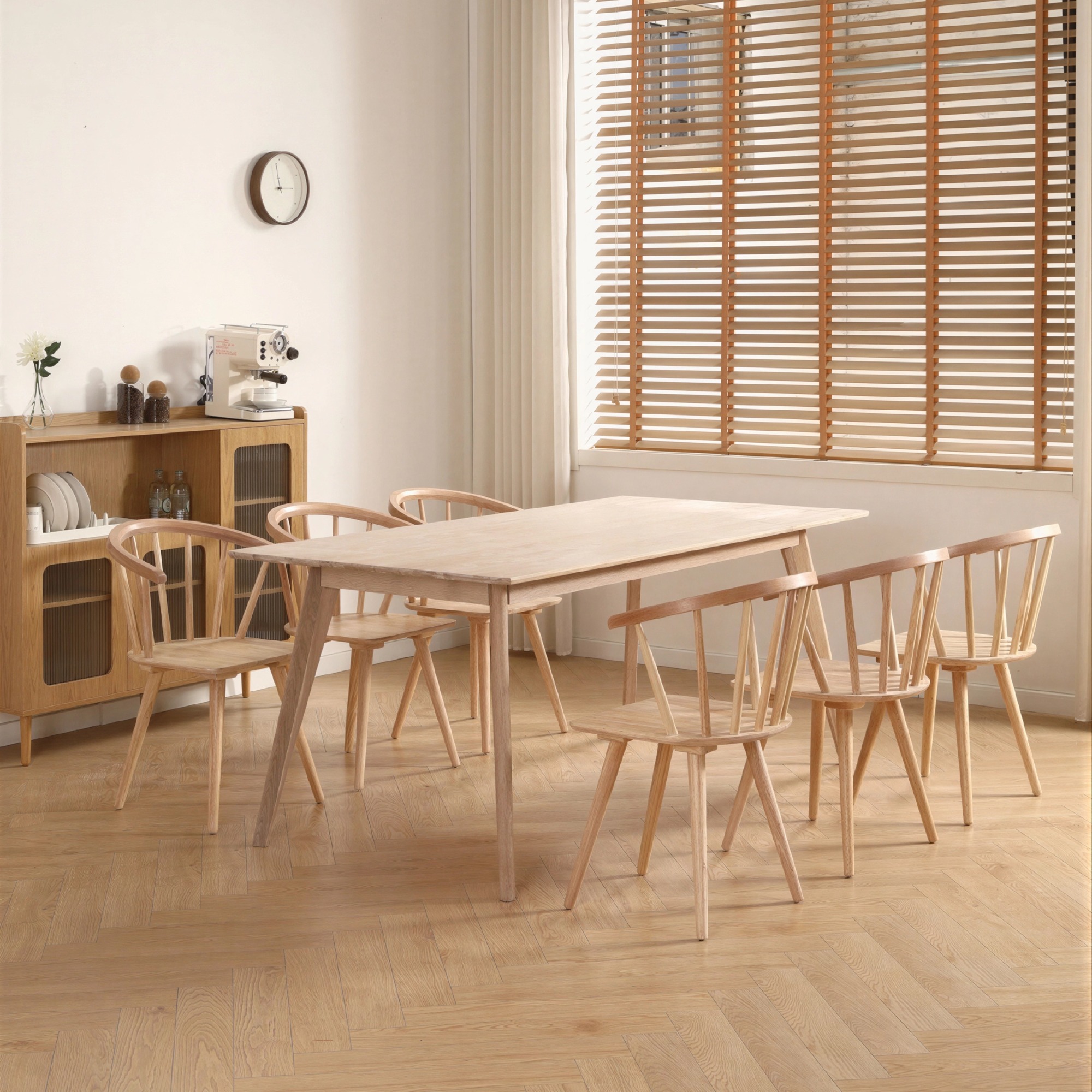 Table à manger 'Line' 180 cm - Blanc pigmenté
