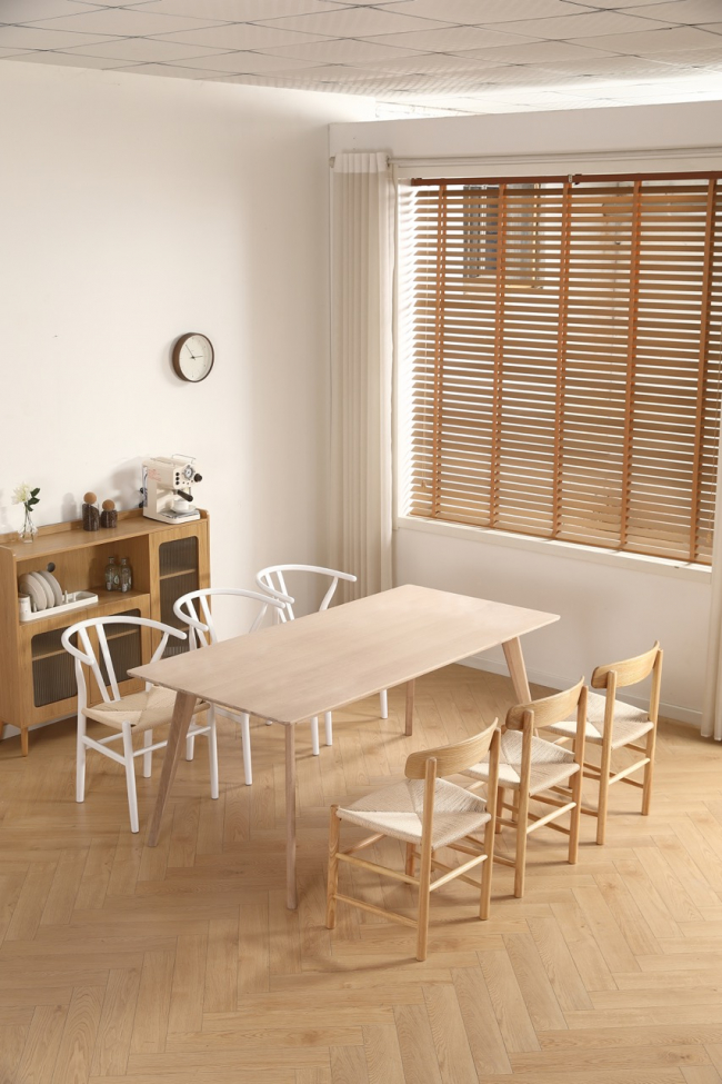 Table à manger 'Line' 180 cm - Blanc pigmenté