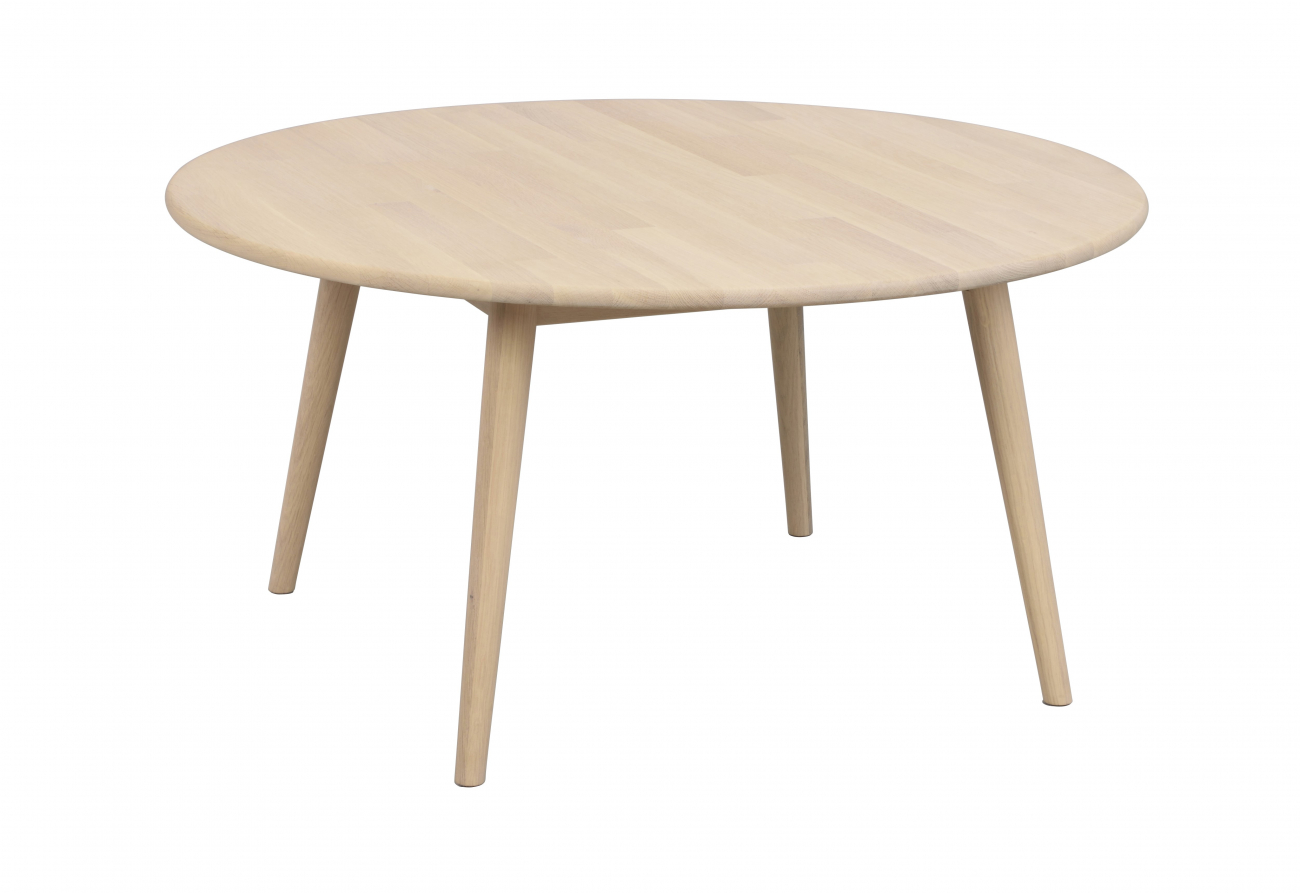 Table basse 'Tompkins' ronde Ø90 - Chêne blanchi