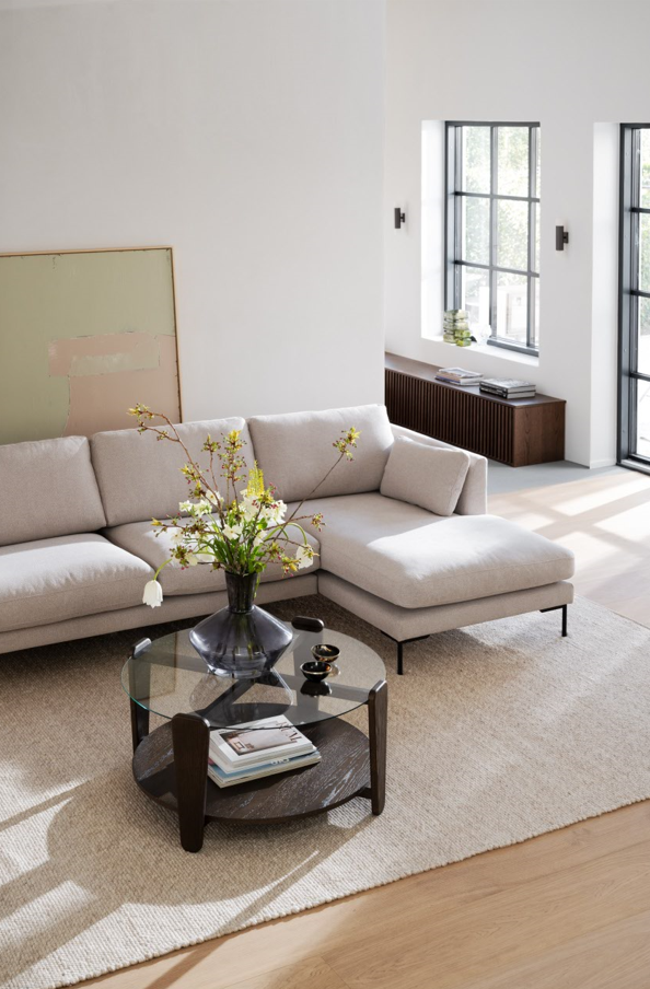 Canapé 'Corwin' Chaise longue droite - Beige clair