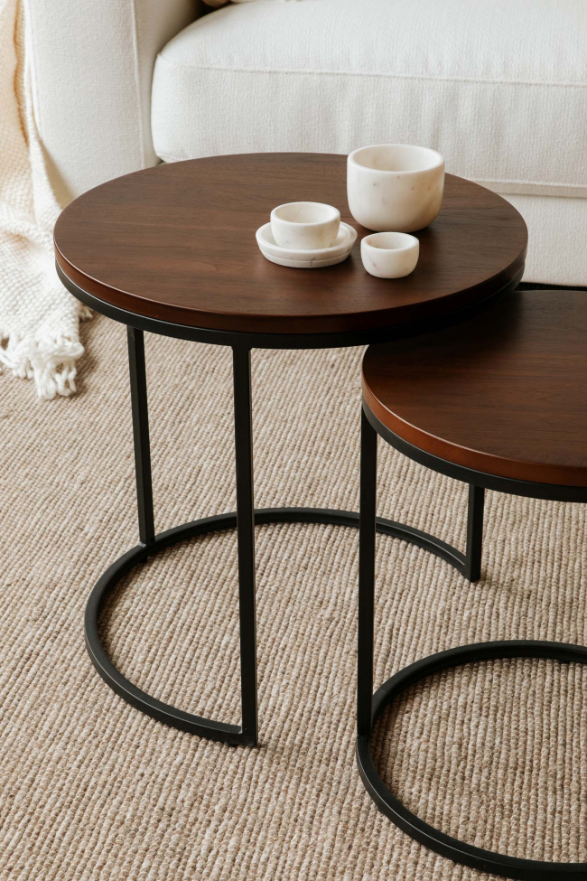 Table basse 'Prime' S 2 pièces - Noyer