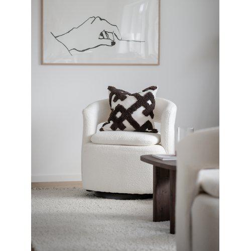 Housse de coussin 'Ines' 45x45- Marron