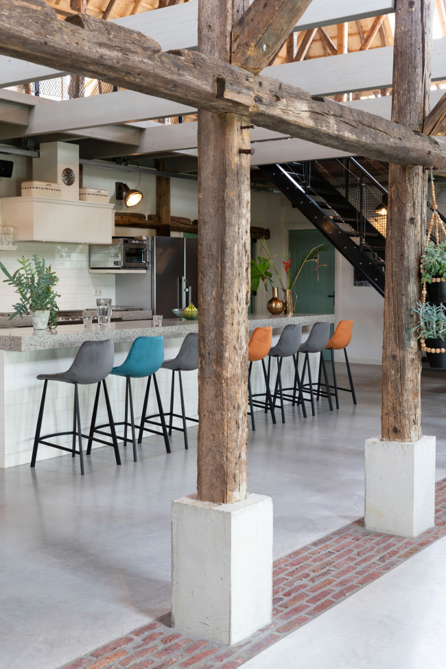 Tabouret 'Franky' S - Gris/Velours