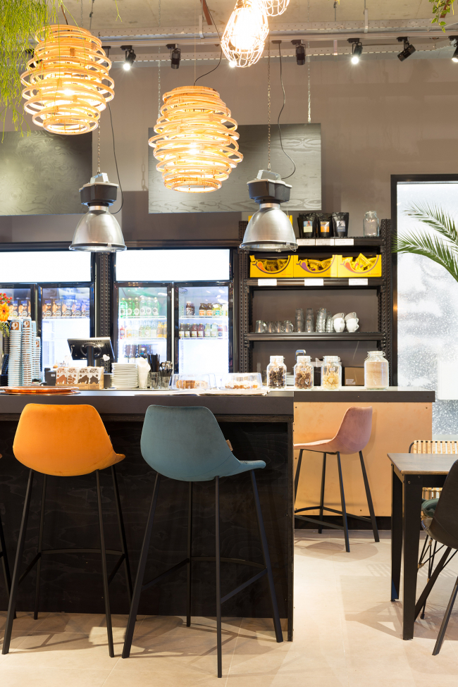 Tabouret 'Franky' L - Pétrole/Velours