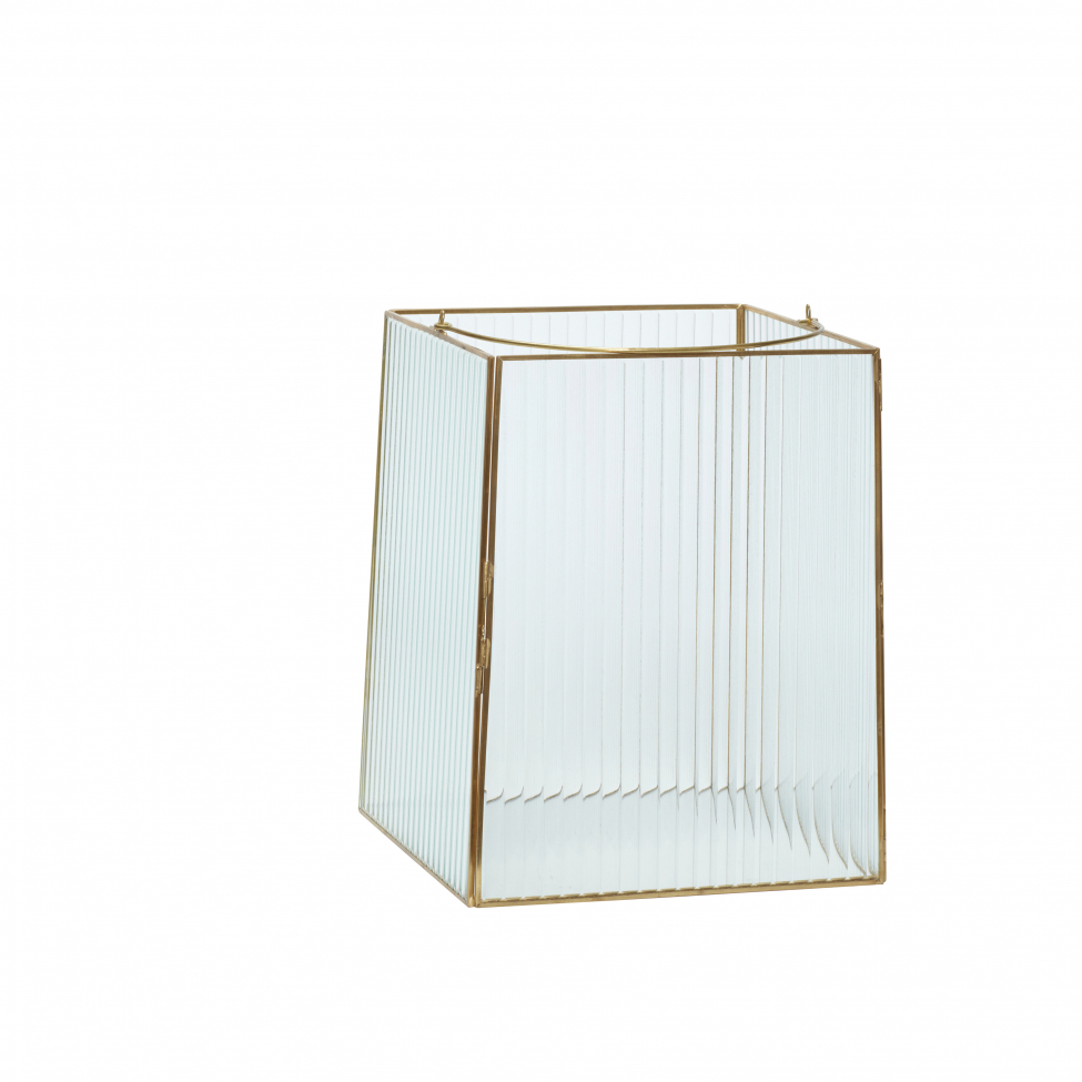 Lanterne 2-pack 'Ripple' - Laiton/Vitre