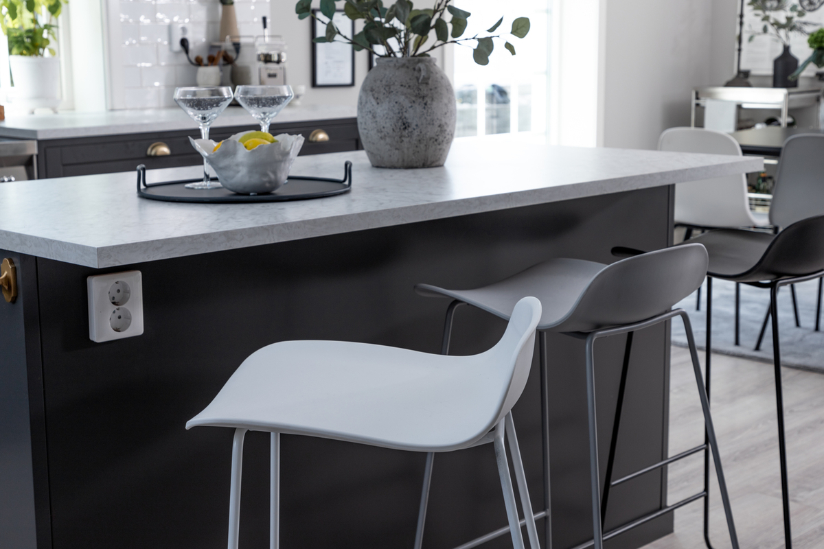 Tabouret de bar 'Evanger' - Blanc