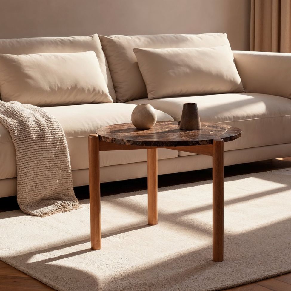 Table basse 'Marble' S - Brun