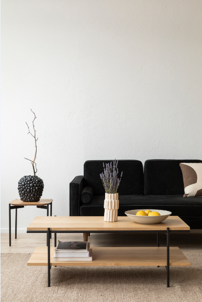 Table basse 'Frida' - Naturel/Noir