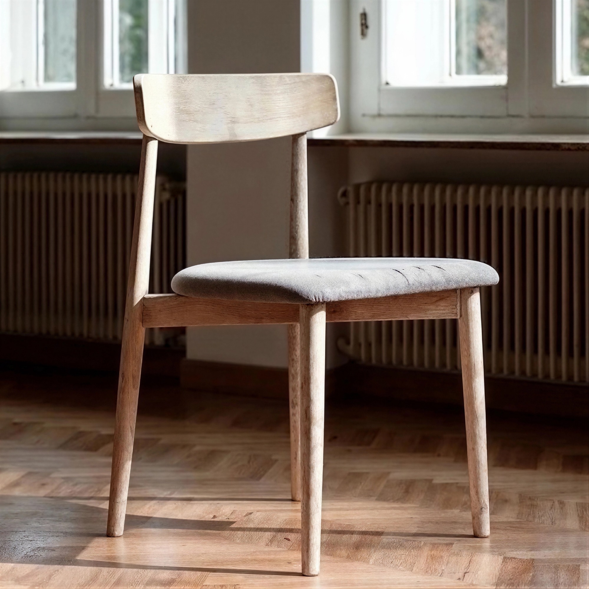 Chaise 'Ystad' - Chêne blanc/Gris