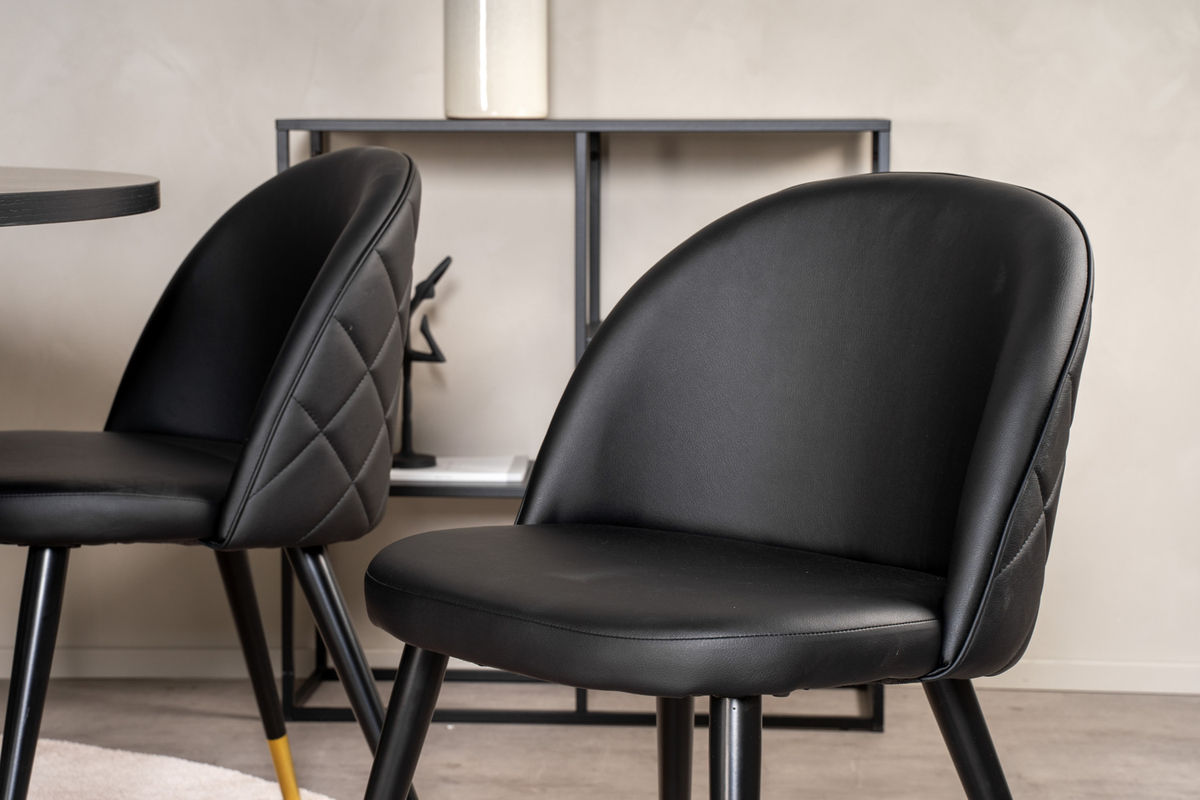 Chaise 'Elverum' - Cuir noir