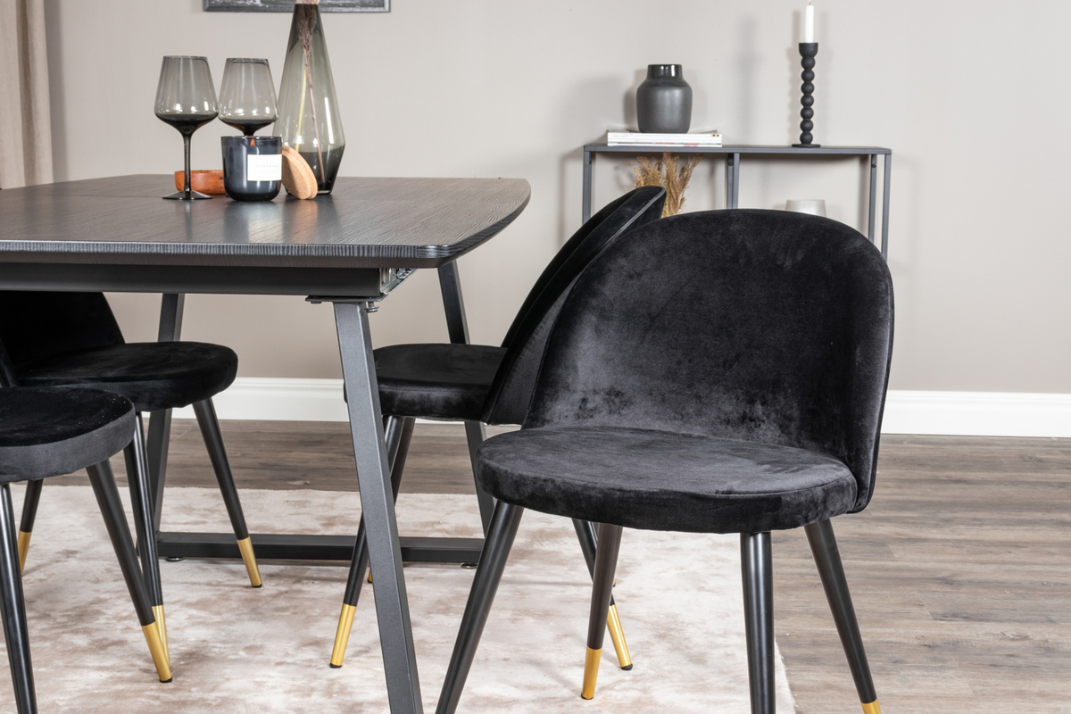 Chaise 'Elverum' - Noir/Brass