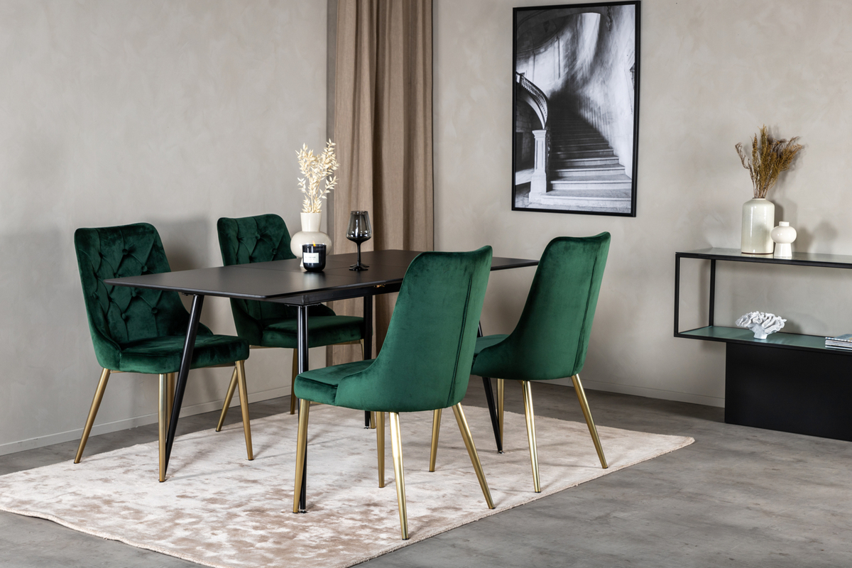 Chaise 'Elverum Deluxe' - Vert/Brass