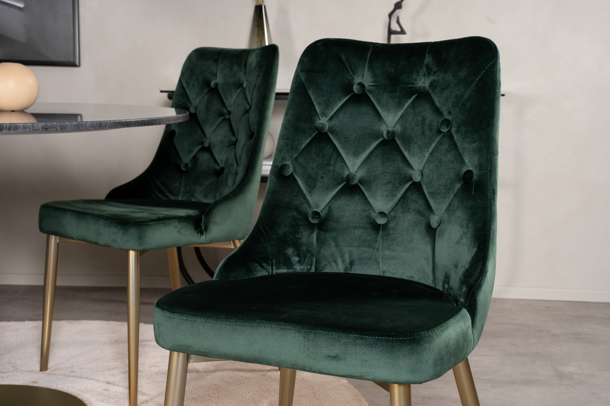 Chaise 'Elverum Deluxe' - Vert/Brass