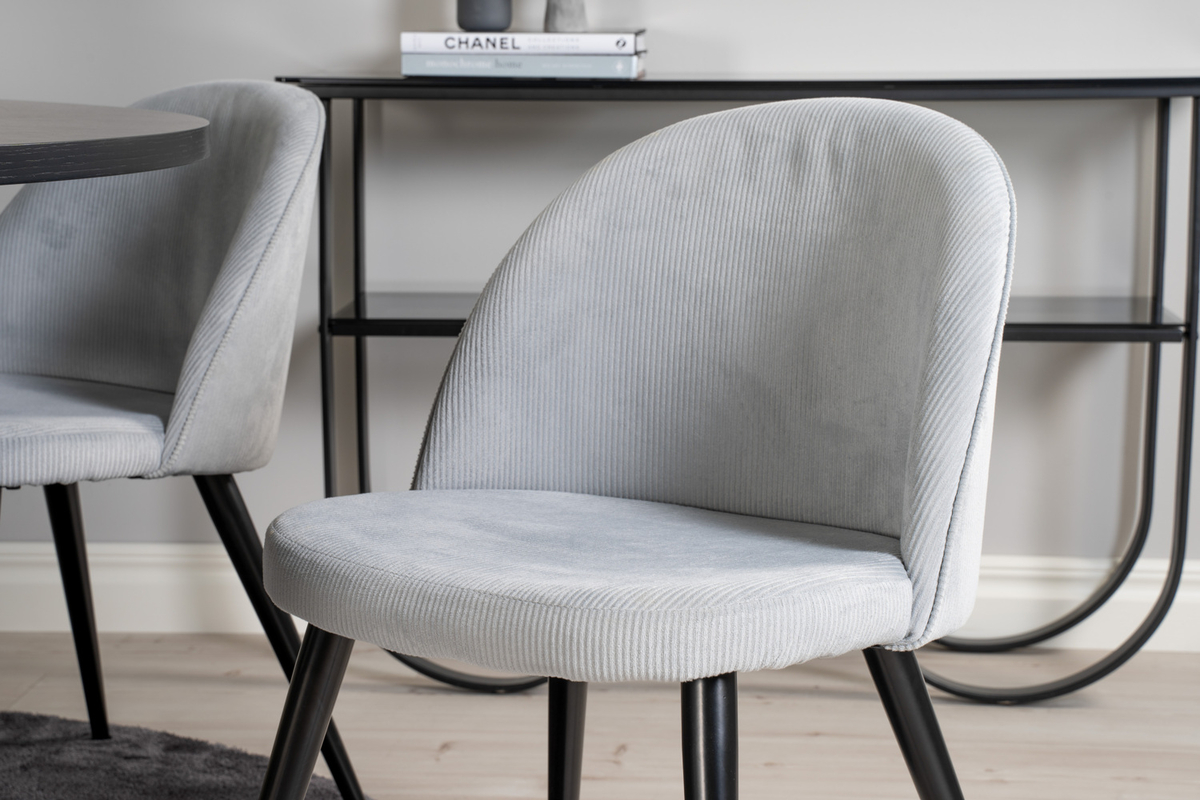 Chaise 'Elverum' - Velours gris clair