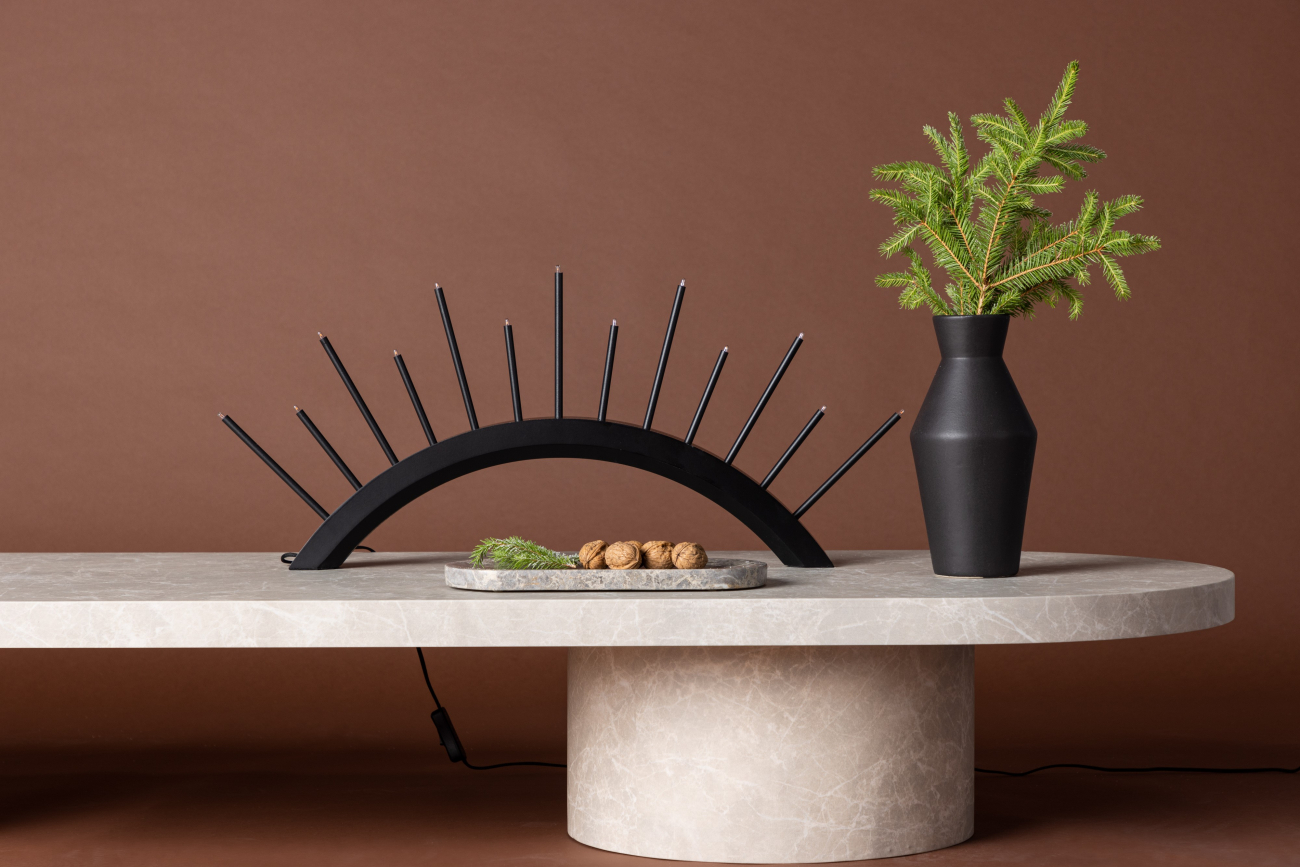 Bougeoir de l'Avent 'Mölndal' - Noir