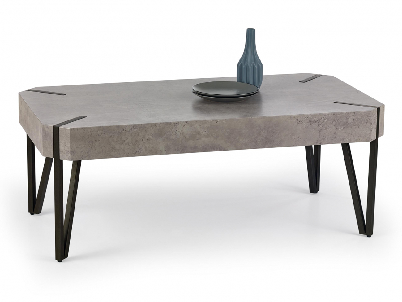 Table basse 'Rustik' 110x60cm - Noir/Gris