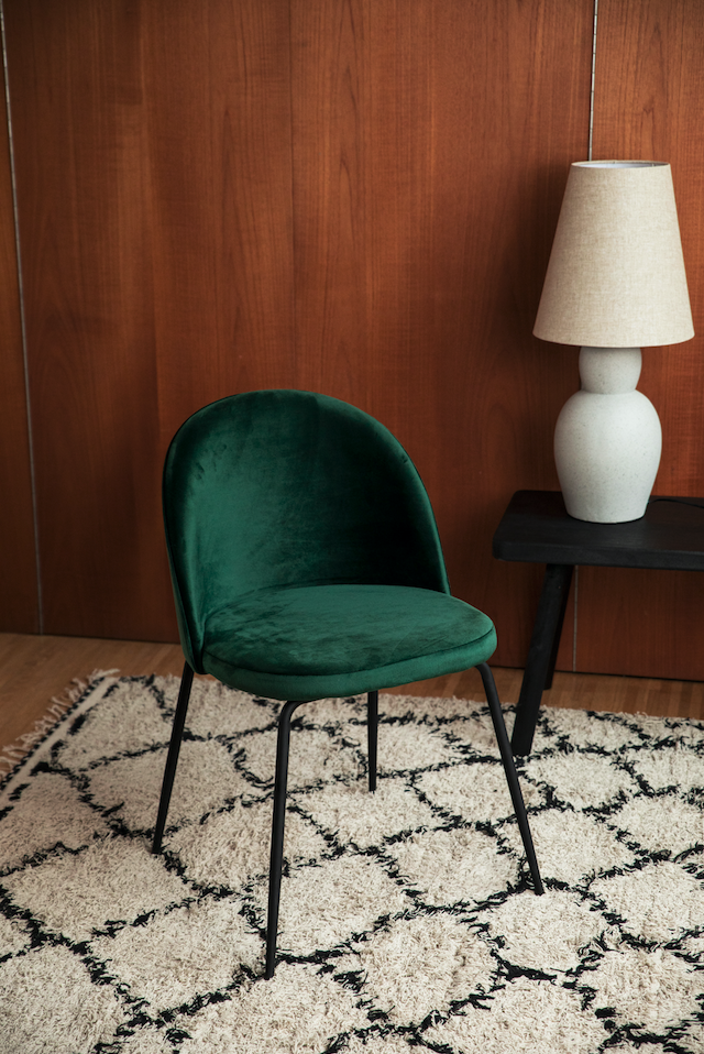 Chaise 'Romee' - Vert/Noir