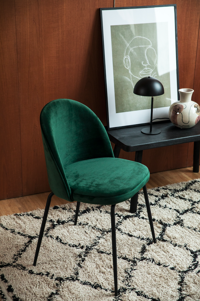 Chaise 'Romee' - Vert/Noir